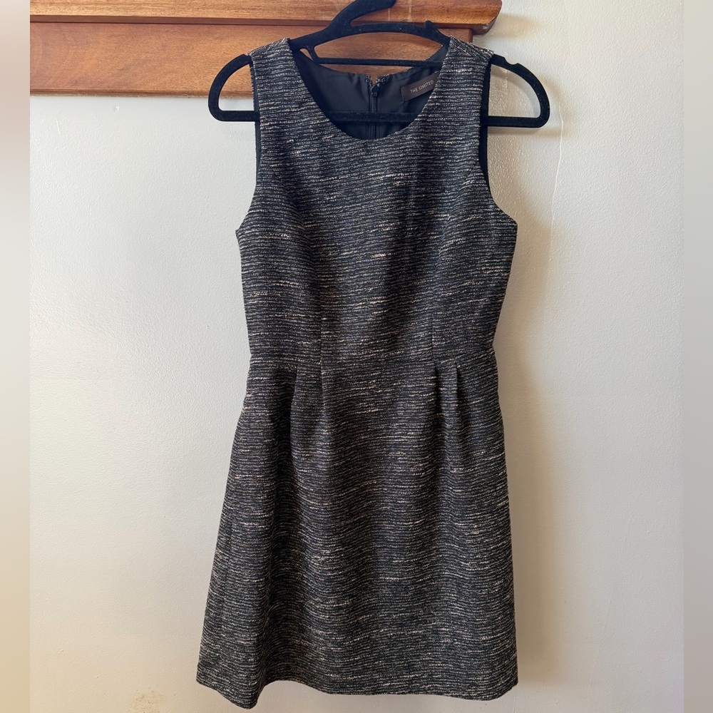 The Limited Textured Black and Gray Dress